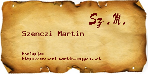 Szenczi Martin névjegykártya